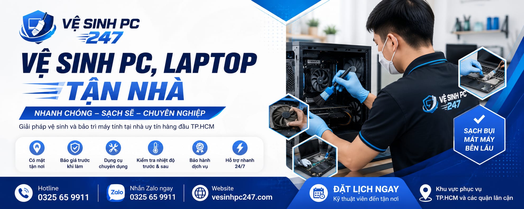 Đội ngũ kỹ thuật viên Vệ Sinh PC 247