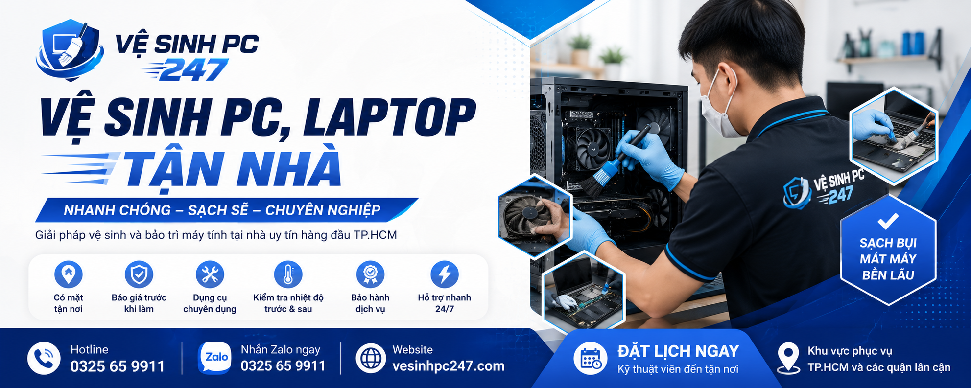 Đội ngũ kỹ thuật viên Vệ Sinh PC 247